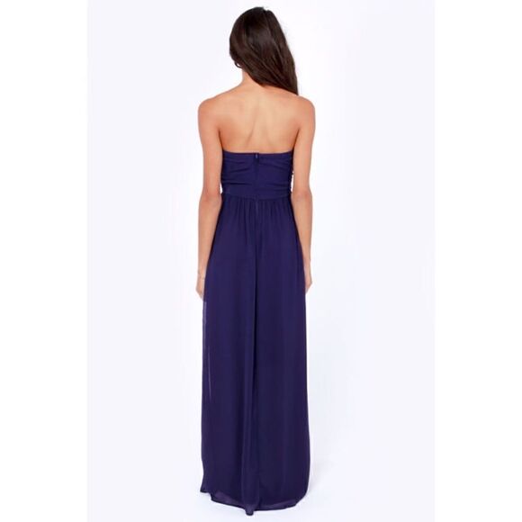 LULUS Exclusive Slow Dance Strapless Navy Blue Maxi Dress - Picture 4 of 11